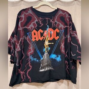 AC/DC Urban Outfitters cropped tee
